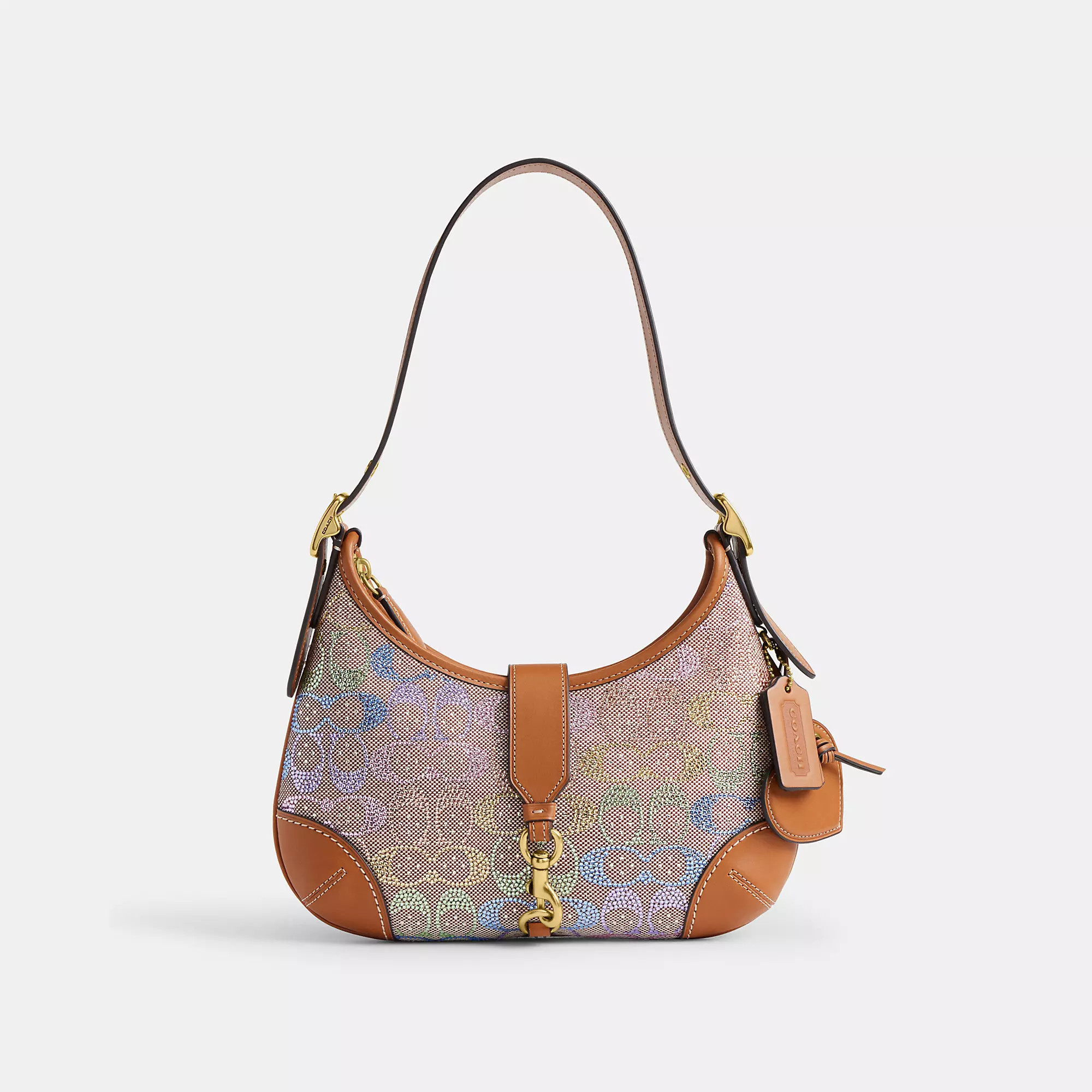 Hamptons Hobo Bag In Crystal Signature Jacquard | Coach (US)