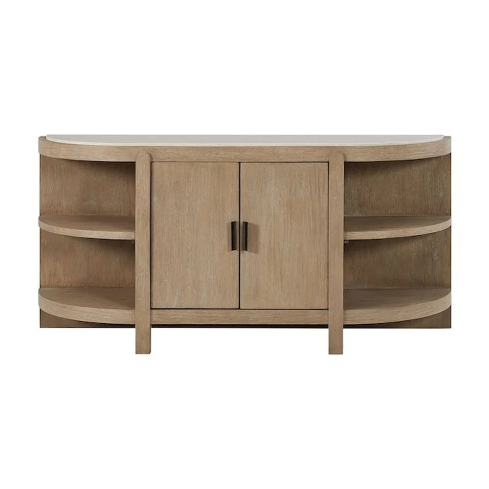Bernards Elements Curved 2-Door Console Table Marble Top - Toffee | Walmart (US)