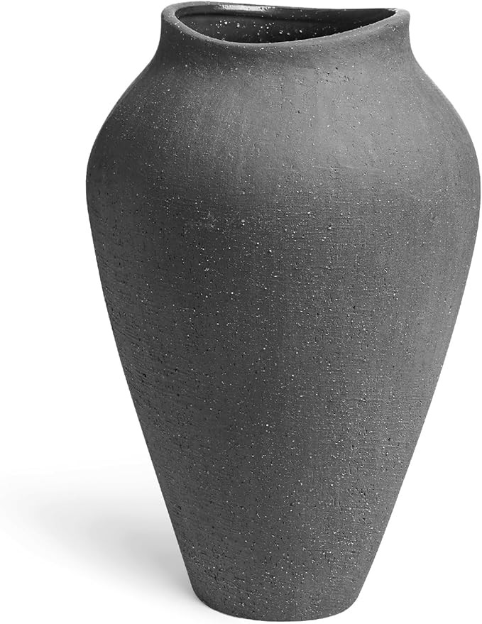 Ceramic Vase - Large 11.8 Inch Tall Floor Vase for Centerpieces, Farmhouse Rustic Minimalist Home... | Amazon (US)
