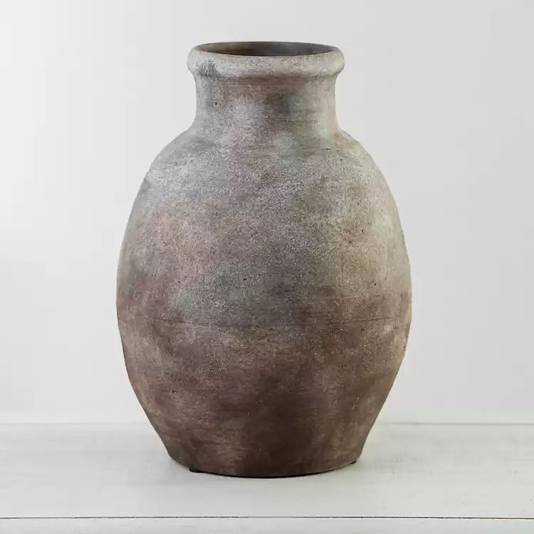 Terracotta Rotund Vase with Long Neck | Kirkland's Home