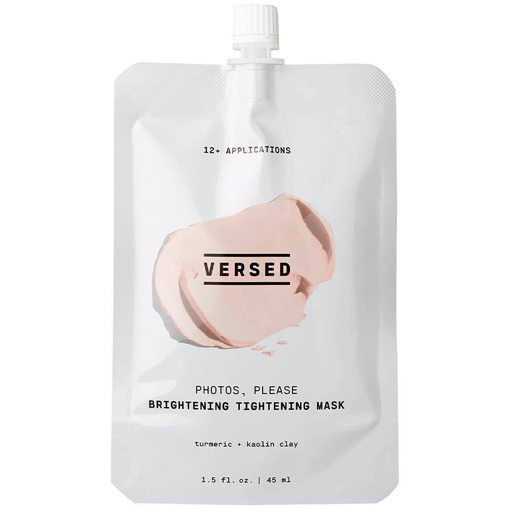 Versed Photos, Please - Tightening, Brightening Face Mask with Turmeric and Kaolin Clay - Pore-Tightening, Hydrating Facial Mask Exfoliates, Removes Blackheads, Evens Skin Tone (1.5 fl oz) | Amazon (US)