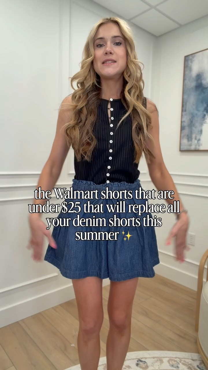 The Walmart shorts under $25 that are about to replace every pair of denim shorts you own and I am not exaggerating 💙✨ The tiered denim hem is so feminine and flattering and honestly so much more fun than a basic denim short. Wearing a small — I am 5’9 and they hit at the perfect length. Linked for you!

#LTKootd #LTKSeasonal #LTKTall