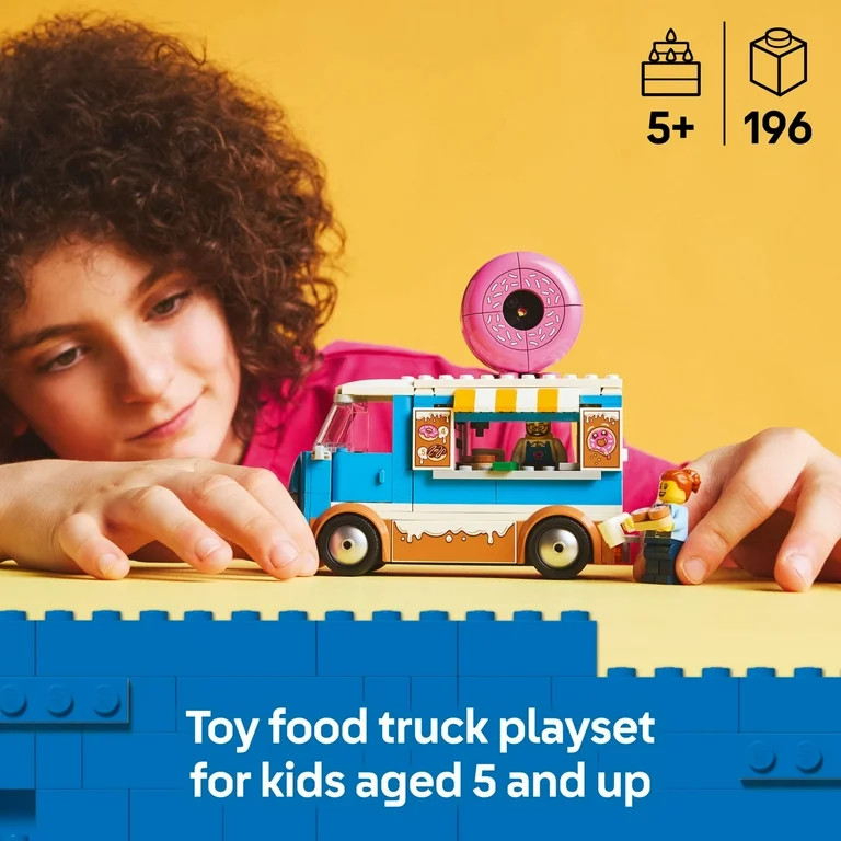 LEGO City Donut Truck Toys - Building Toys for Kids, Boys & Girls, Ages 5+ - Mobile Donut Stand W... | Walmart (US)