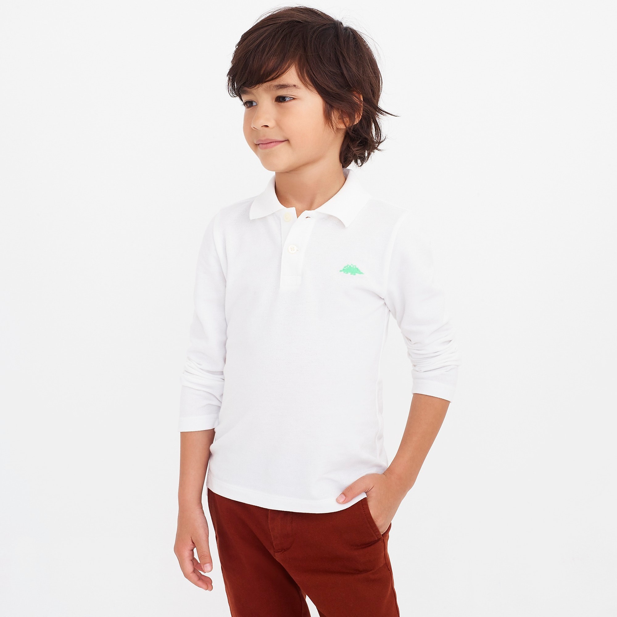 Boys' long-sleeve critter piqué polo | J.Crew Factory