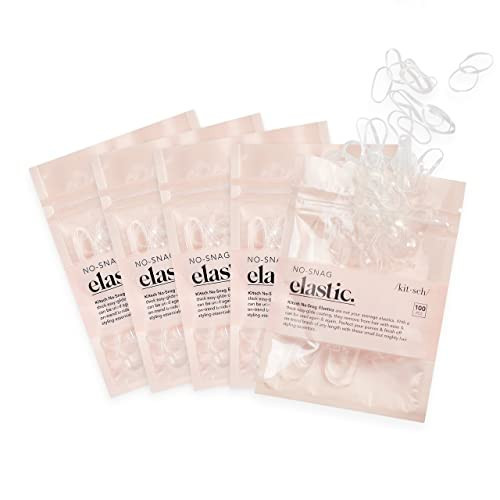 Kitsch No Snag Small Elastic Hair Ties, Rubber Bands for Hair, Baby Hair Ties & Small Hair Ties, Hair Rubber Bands & Elastic Hair Bands, Hair Elastics for Women's Hair, 5pack, 500pcs (Clear) | Amazon (US)