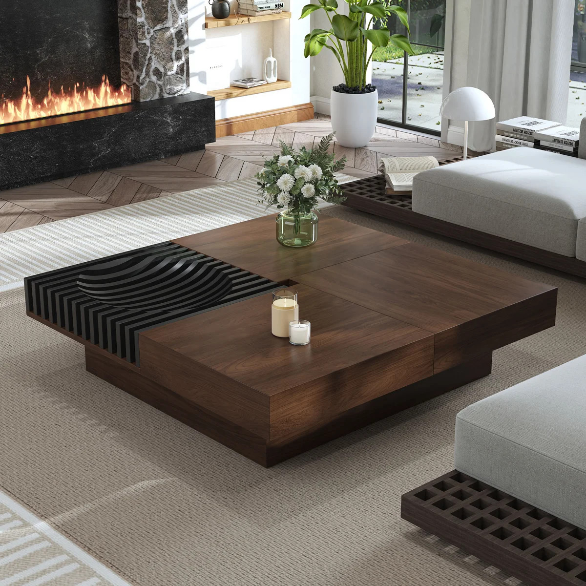 Hokku Designs Zaryia 39.4” Mid Century Square Modern Coffee Table With Storage & Reviews | Wayf... | Wayfair North America