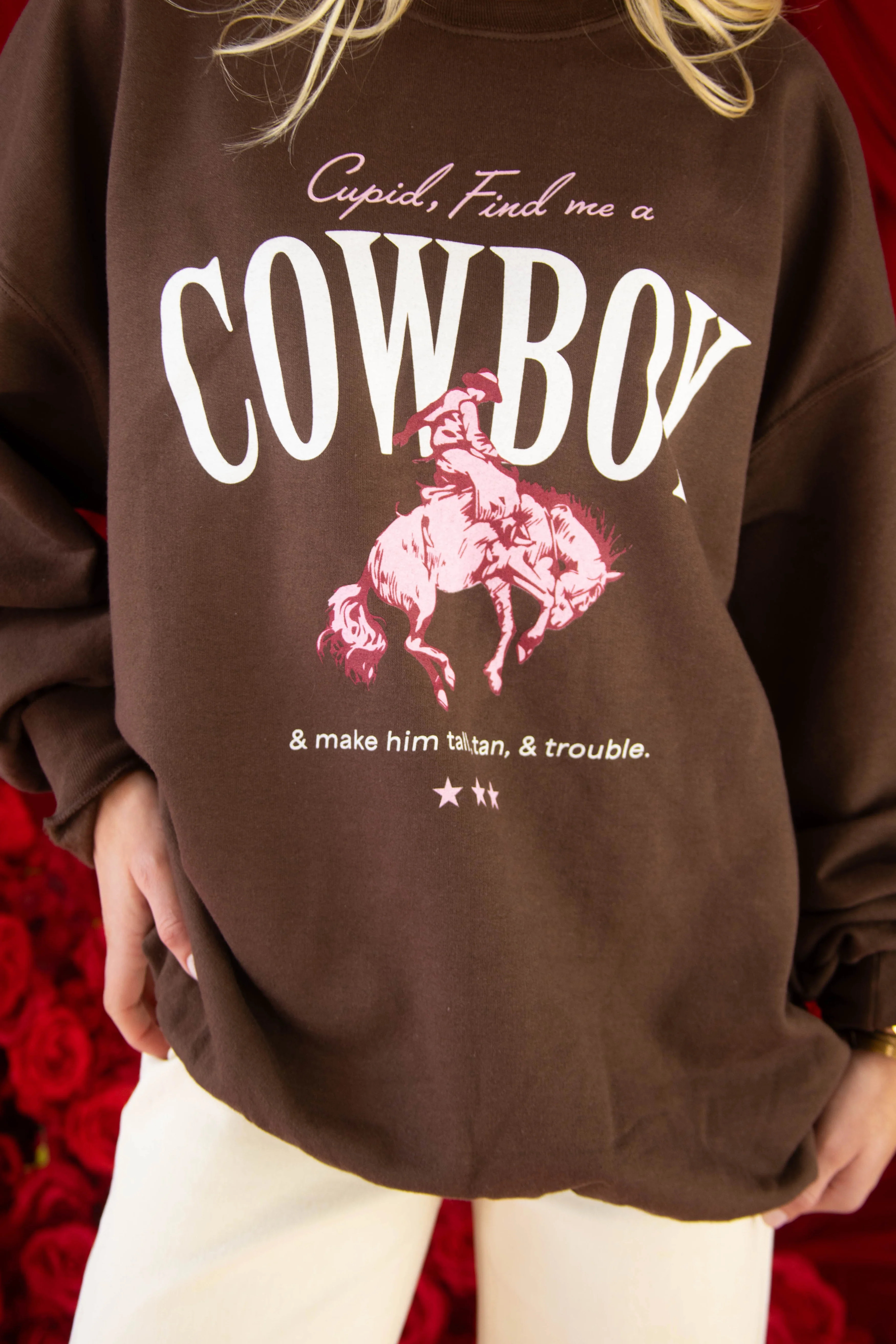friday + saturday: cupid find me a cowboy sweatshirt | RIFFRAFF