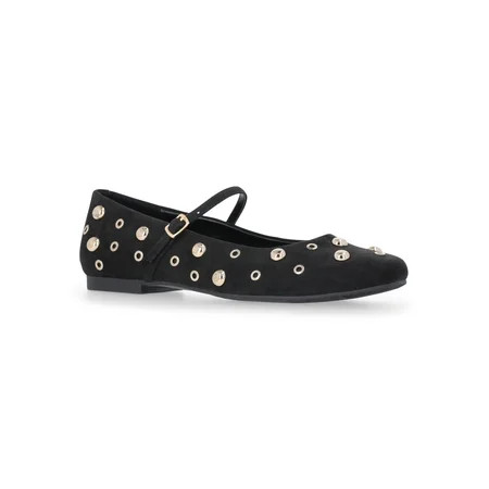 Time and Tru Women's Studded Mary Jane Flats | Walmart (US)