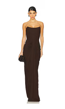 Deme by Gabriella Pearl Gown in Dark Brown from Revolve.com | Revolve Clothing (Global)