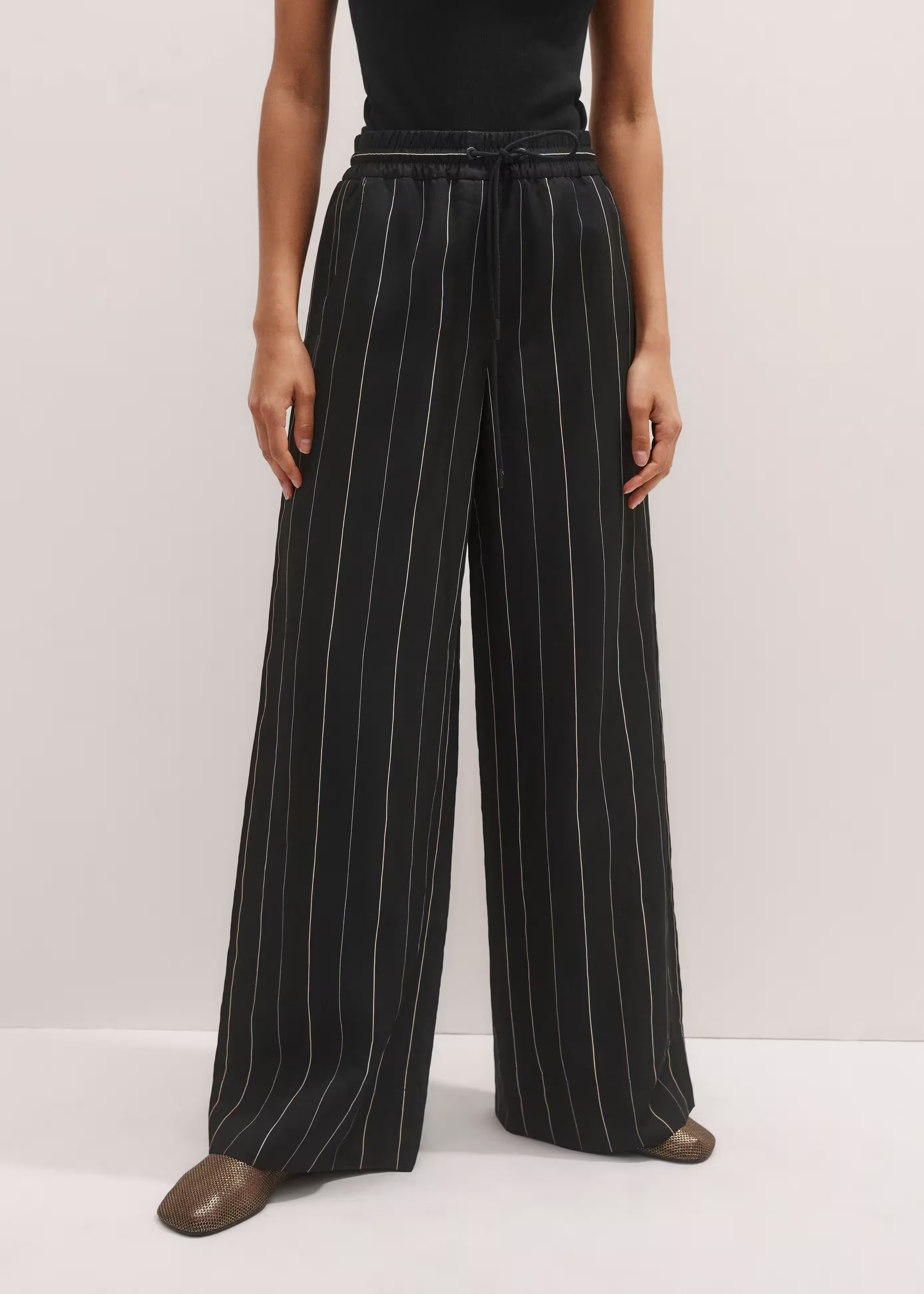 Fluid Stripe Track Pant Italian Viscose Blend | ME+EM Global (Excluding US)