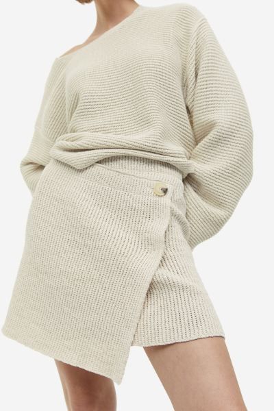 Knitted silk-blend wrap skirt | H&M (UK, MY, IN, SG, PH, TW, HK)