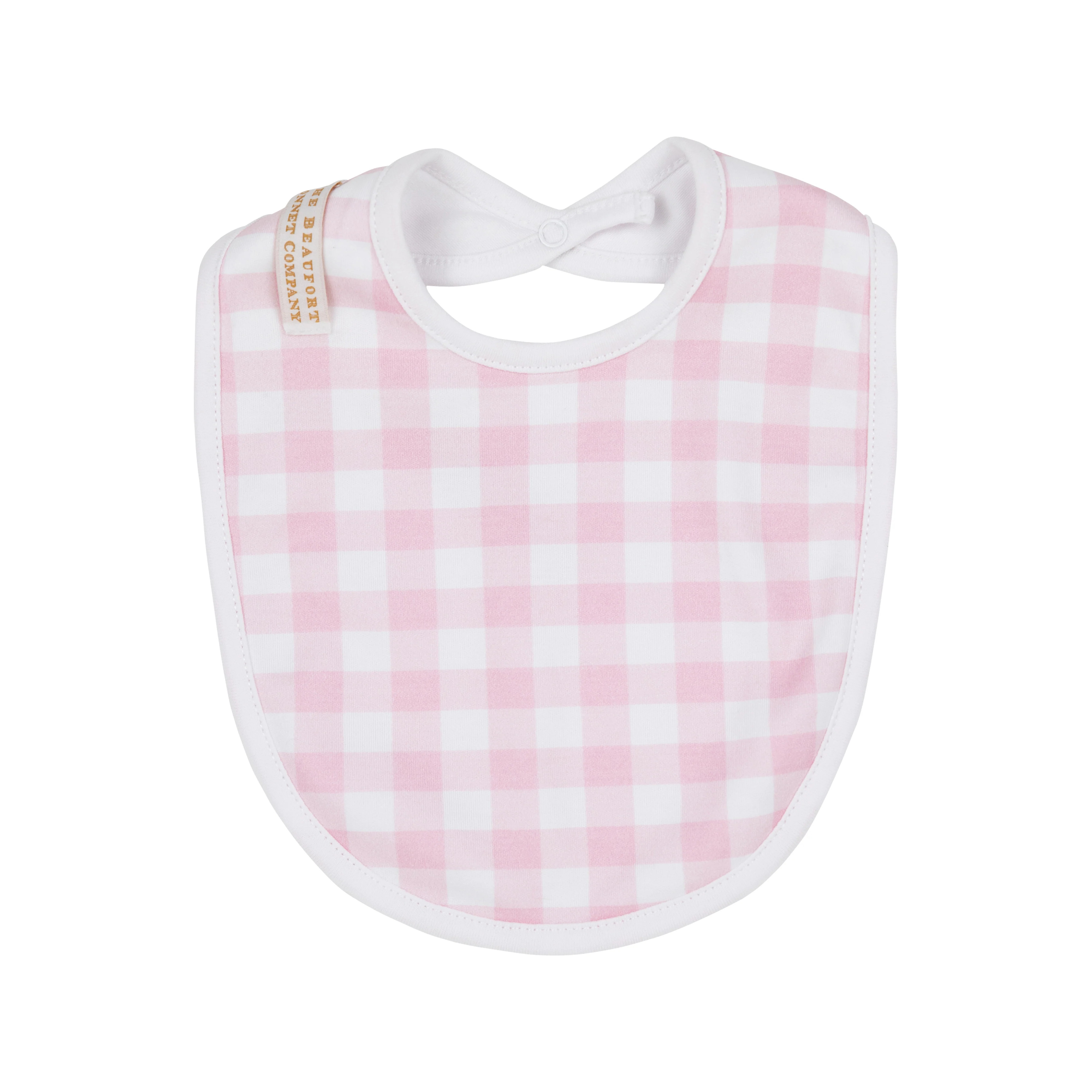 Burp Me Bib - Palm Beach Pink Gingham with Worth Avenue White | The Beaufort Bonnet Company