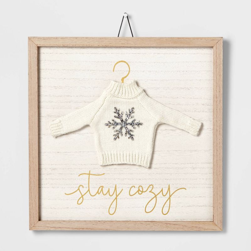 14" 'Stay Cozy' Holiday Sweater Wall Sign - Wondershop™ | Target