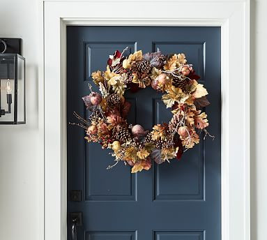 Faux Pomegranate &amp; Pinecone Wreath | Pottery Barn (US)