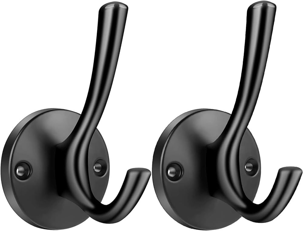 Coat Hooks, Heavy Duty Double Towel Robe Clothes Hooks for Hanging, Wall Hooks Holder for Bathroo... | Amazon (US)