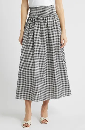 The Delphine Gingham Midi Skirt | Nordstrom
