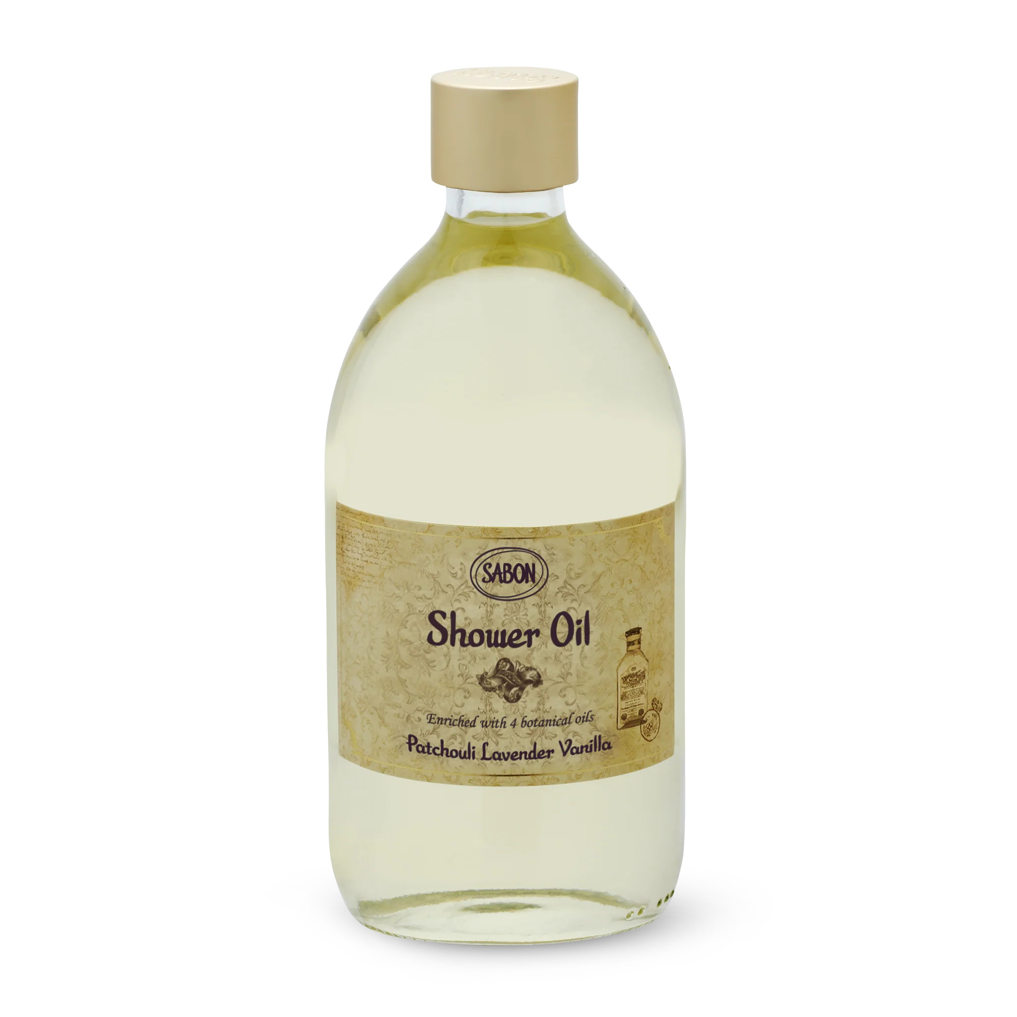 Shower Oil Patchouli Lavender Vanilla Scent 500mL | Sabon