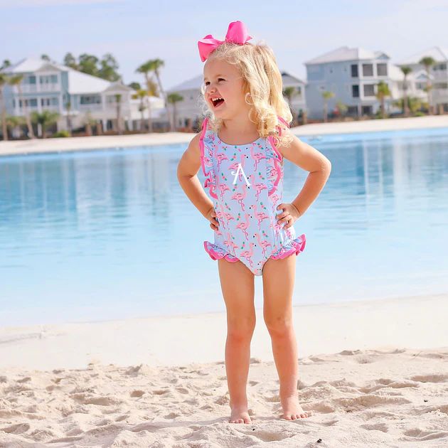 Pink Flamingo Island One Piece Swimsuit | Classic Whimsy