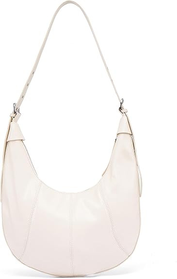 NEWBELLA Women’s Soft PU Leather Crescent Hobo Bag – Foldable Shoulder Purse with Zipper Clos... | Amazon (US)