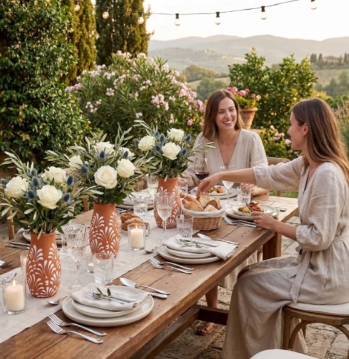 Outdoor patio dining with a romantic Tex-Mex twist for backyard dinners that feel warm, moody, and unforgettable. 🏜️ Think a full outdoor dining setup with a styled table runner, pretty wine glasses, terracotta vases, colorful florals, woven textures, and Spanish-inspired hosting pieces that make the whole patio feel intimate and elevated. 

Shop this Amazon outdoor hosting collection if you want a southwest patio dinner vibe that feels cozy, festive, and beautifully put together. 🌺

#LTKfoodie #LTKHome #LTKOver40