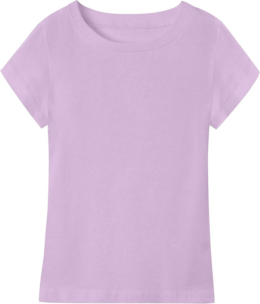 Weymuic Cotton Girls T Shirts Kids Short Sleeve Tops Summer Tee Shirts Clothes for Toddlers Laven... | Amazon (CA)