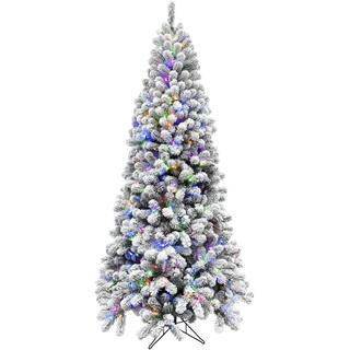 Fraser Hill Farm 6.5 ft. Silverton Fir Snowy Artificial Christmas Tree, with Easy to Set up Multi... | The Home Depot