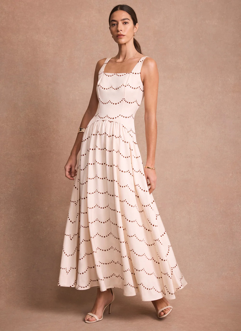 Cream Spot Print Maxi Dress | Mint Velvet