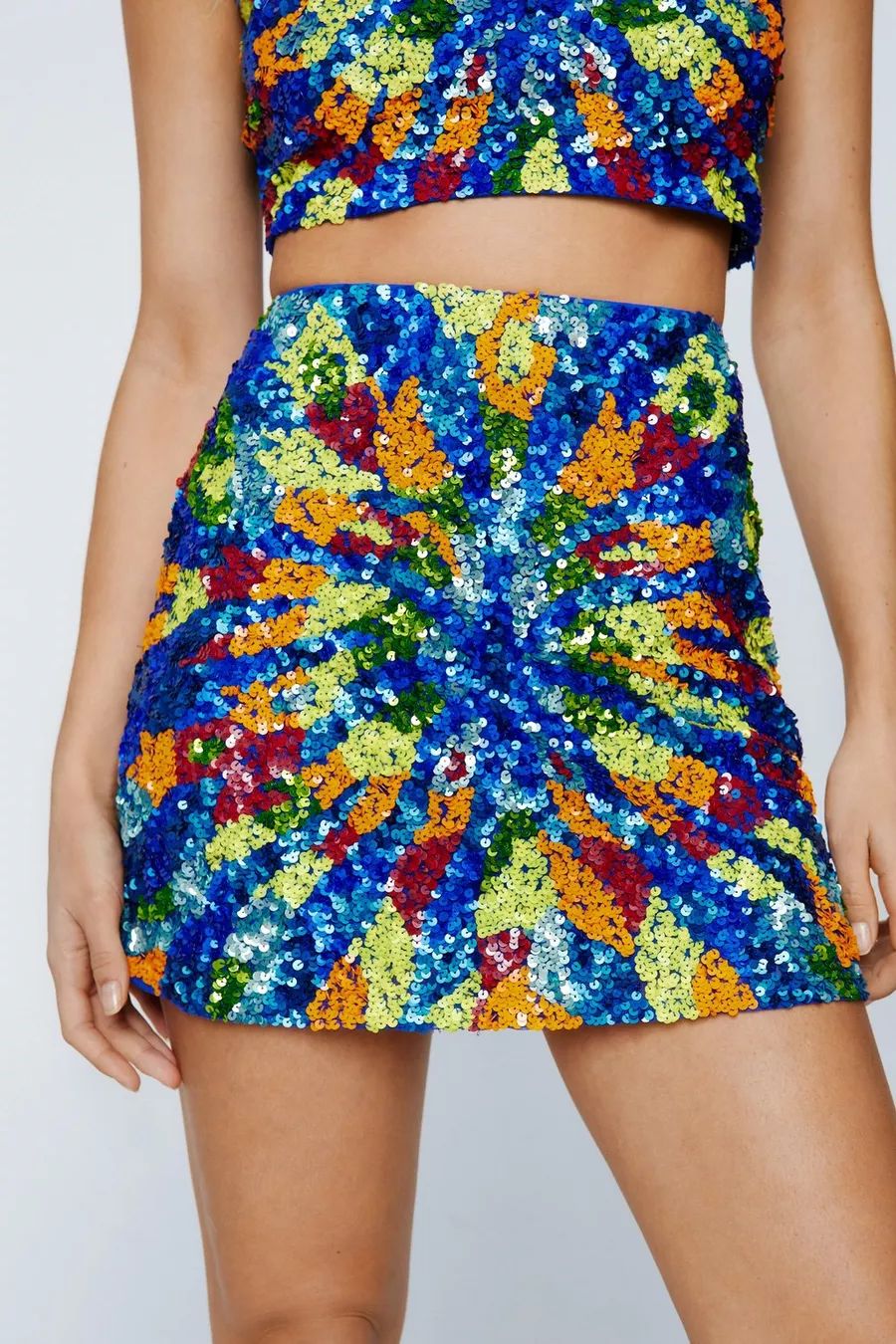 Spiral Sequin Mini Skirt | Nasty Gal (US)