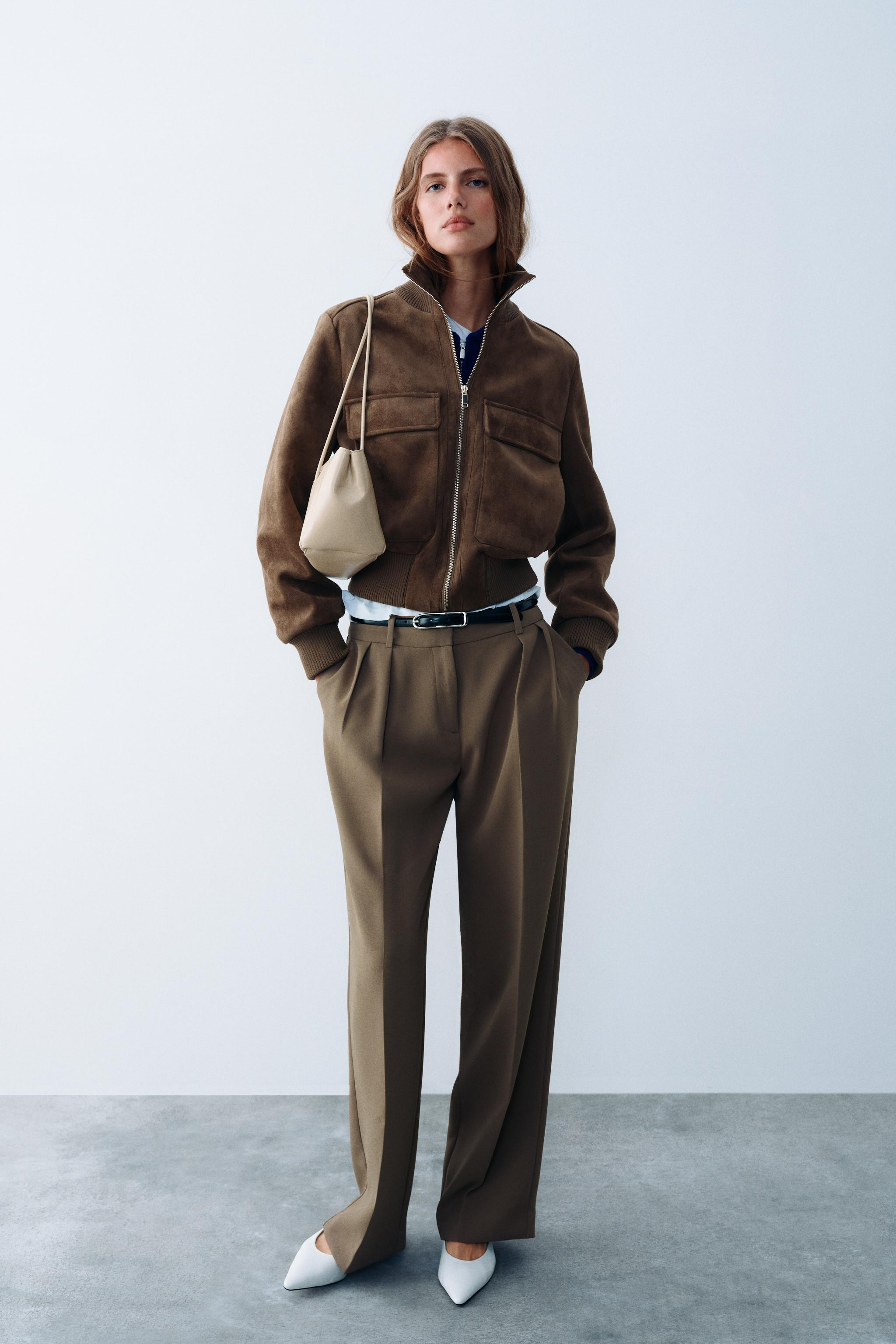 FAUX SUEDE BOMBER JACKET | Zara US