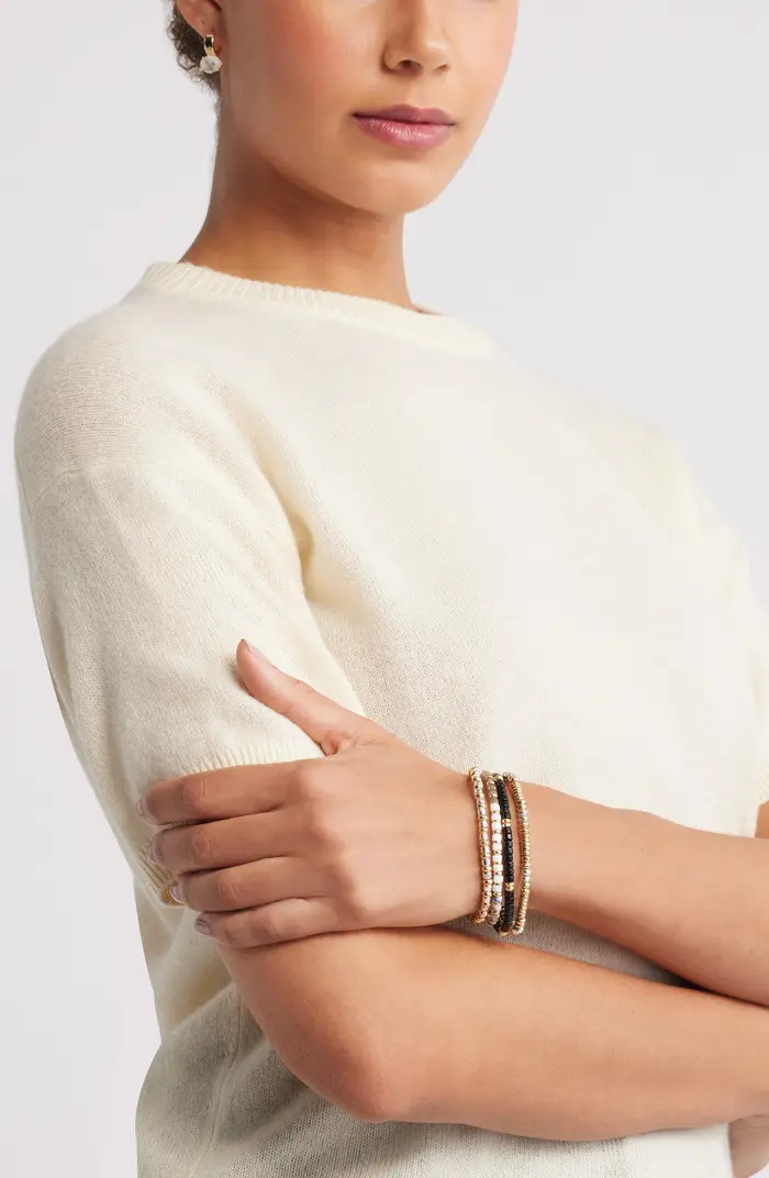 Set of 4 Beaded Stretch Bracelets | Nordstrom