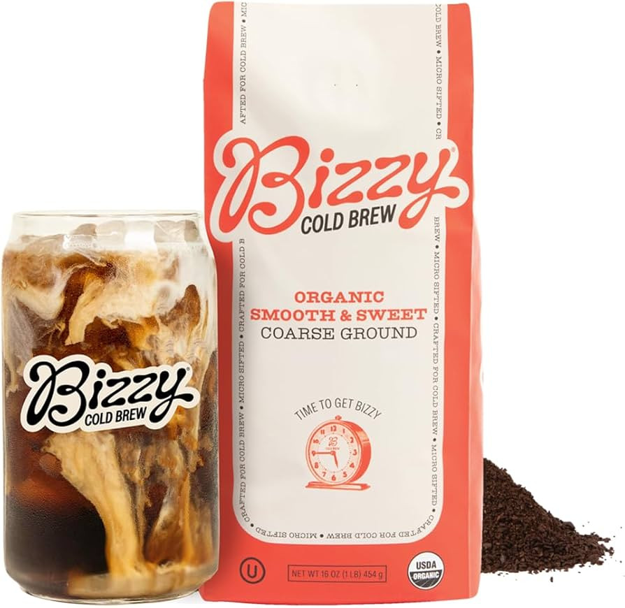 Bizzy Organic Cold Brew Coffee | Smooth & Sweet Blend | Coarse Ground Coffee | Micro Sifted | Spe... | Amazon (US)