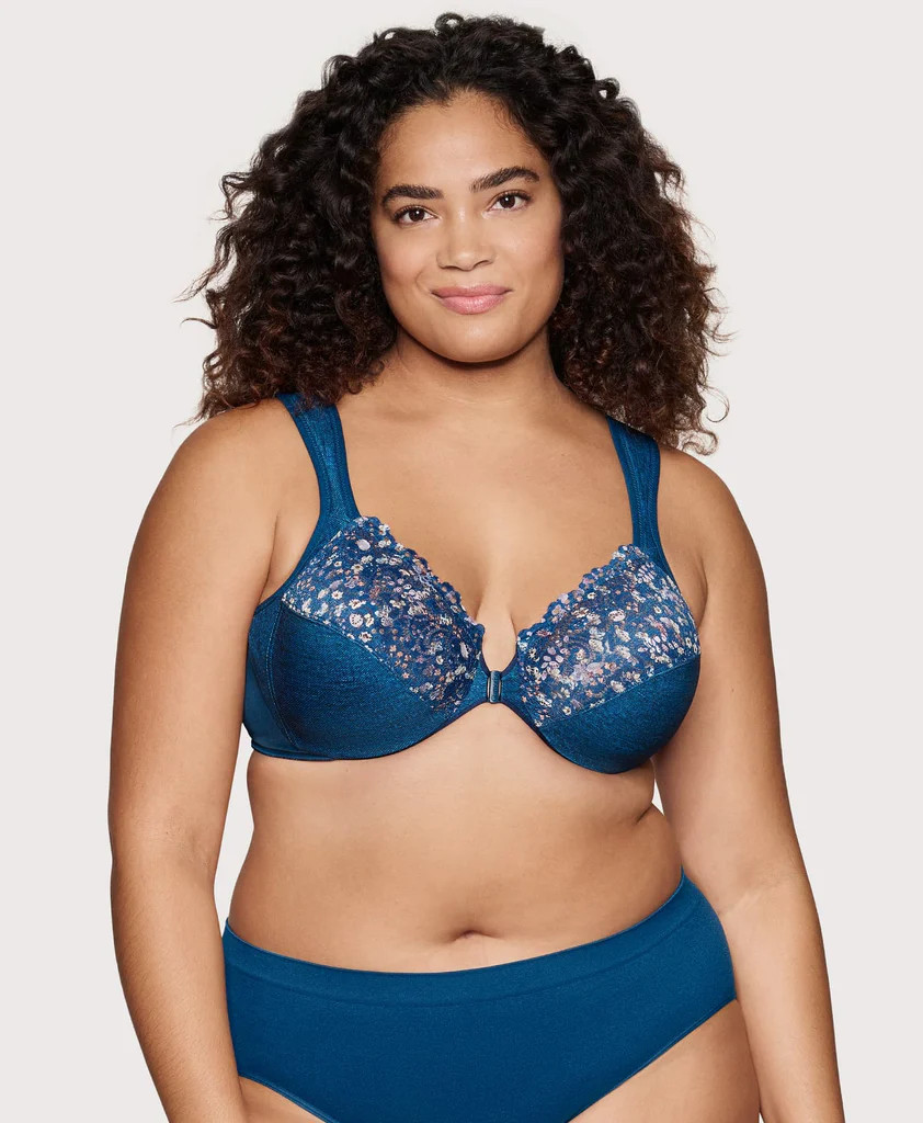 Front-Closure WonderWire Bra Dark Denim | Glamorise Foundations