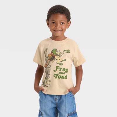 Toddler Boys' Frog and Toad Short Sleeve Graphic T-Shirt - Beige 12M | Target