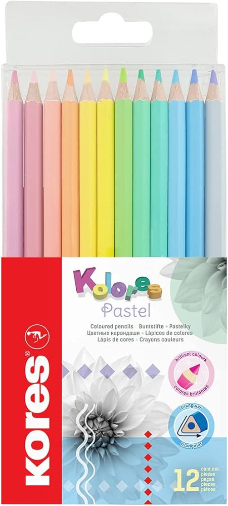 Kores - Kolores Pastel: 12 Coloured Pencils for Kids, Beginners and Adults, Pastel Shades for Whi... | Amazon (UK)
