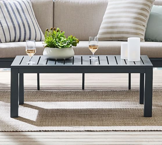 Indio Metal Coffee Table, Slate | Pottery Barn (US)