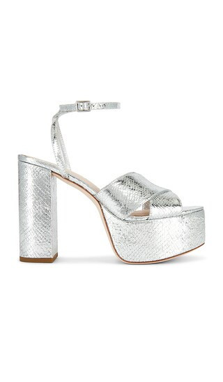 Loeffler Randall Loretta Platform Sandal in Metallic Silver. - size 9.5 | Revolve Clothing (Global)