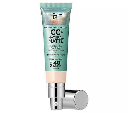IT Cosmetics CC+ Natural Matte Full-Coverage Foundation SPF40 - QVC.com | QVC