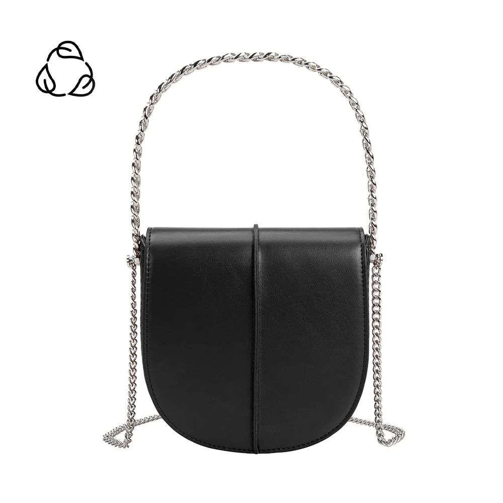 Black Brie Recycled Vegan Leather Crossbody Bag | Melie Bianco | Melie Bianco