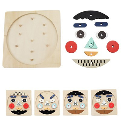 Leo & Friends Funny Faces Educational Wooden Puzzle for Toddlers | Target