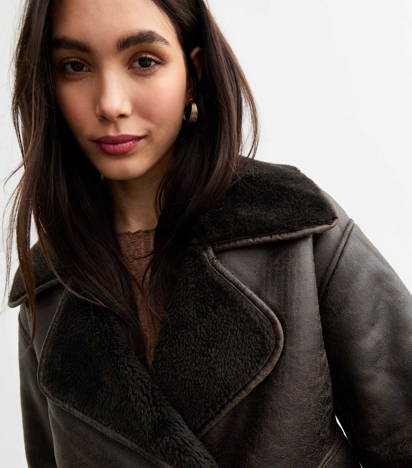 Brown Faux Shearling Jacket  | New Look | New Look (UK)