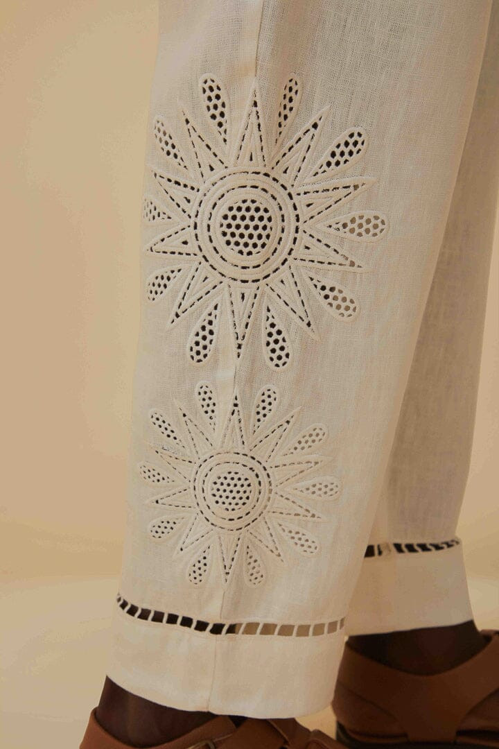 Off-White Maxi Sunset Richelieu Embroidered Pants | FarmRio (US)