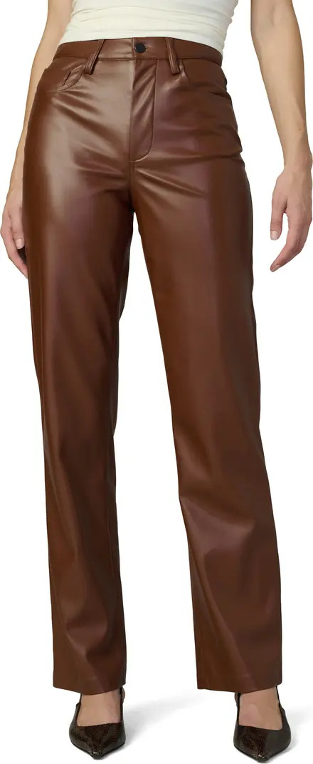 Joe's The Margot High Waist Relaxed Straight Leg Faux Leather Jeans | Nordstrom | Nordstrom