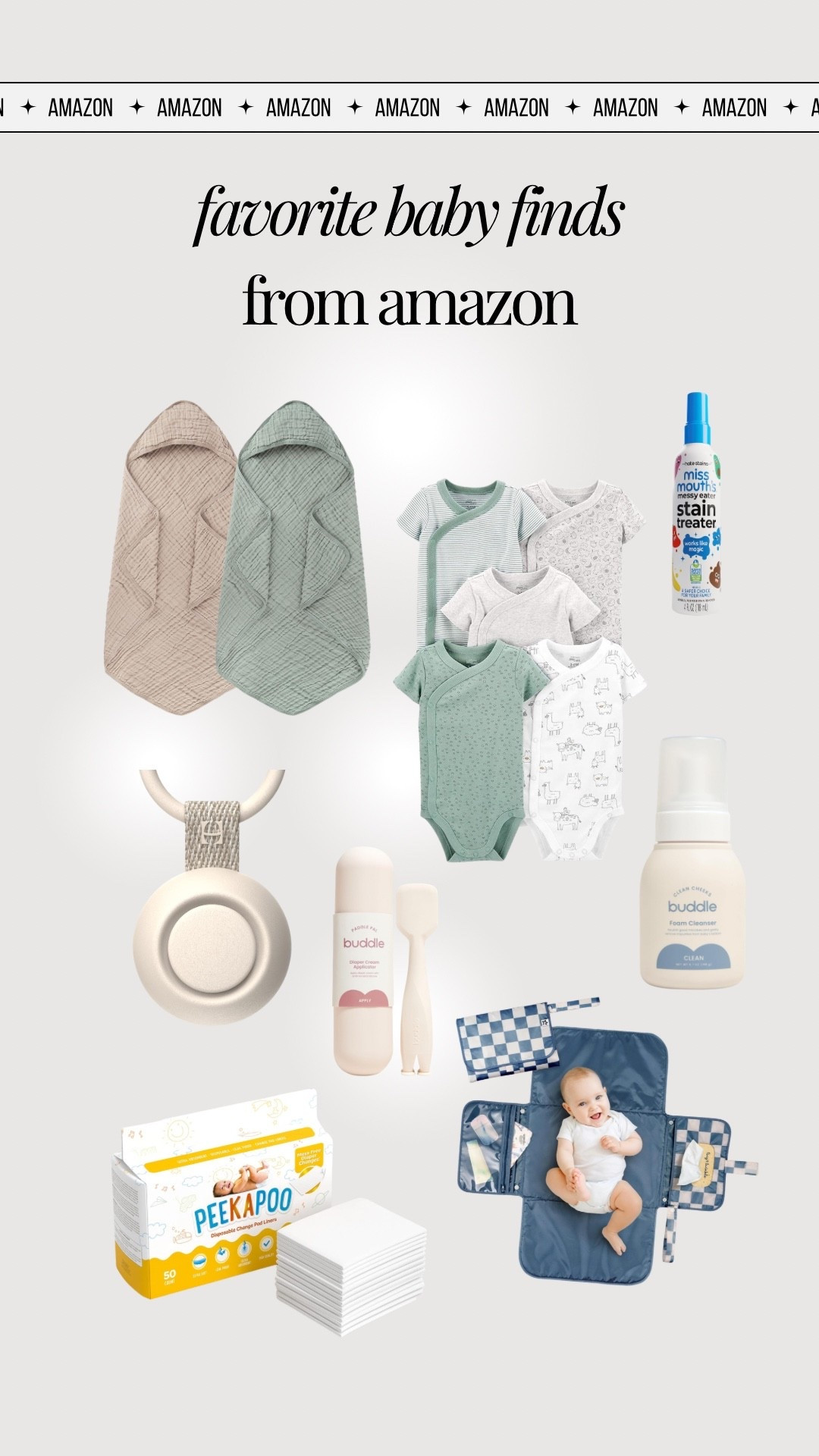 Amazon baby favorites 

#LTKBump #LTKBaby #LTKmomlife
