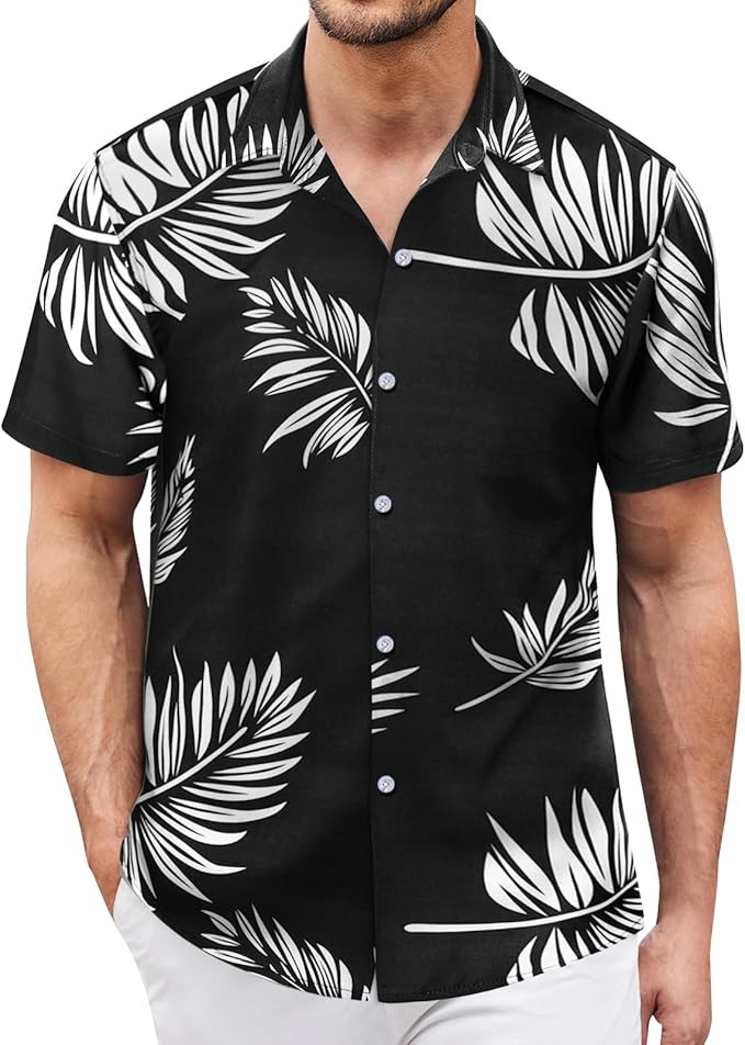 Hawaiian Shirt for Men Short Sleeves Tropical Printed Casual Button Down Summer Beach Floral Shir... | Amazon (US)