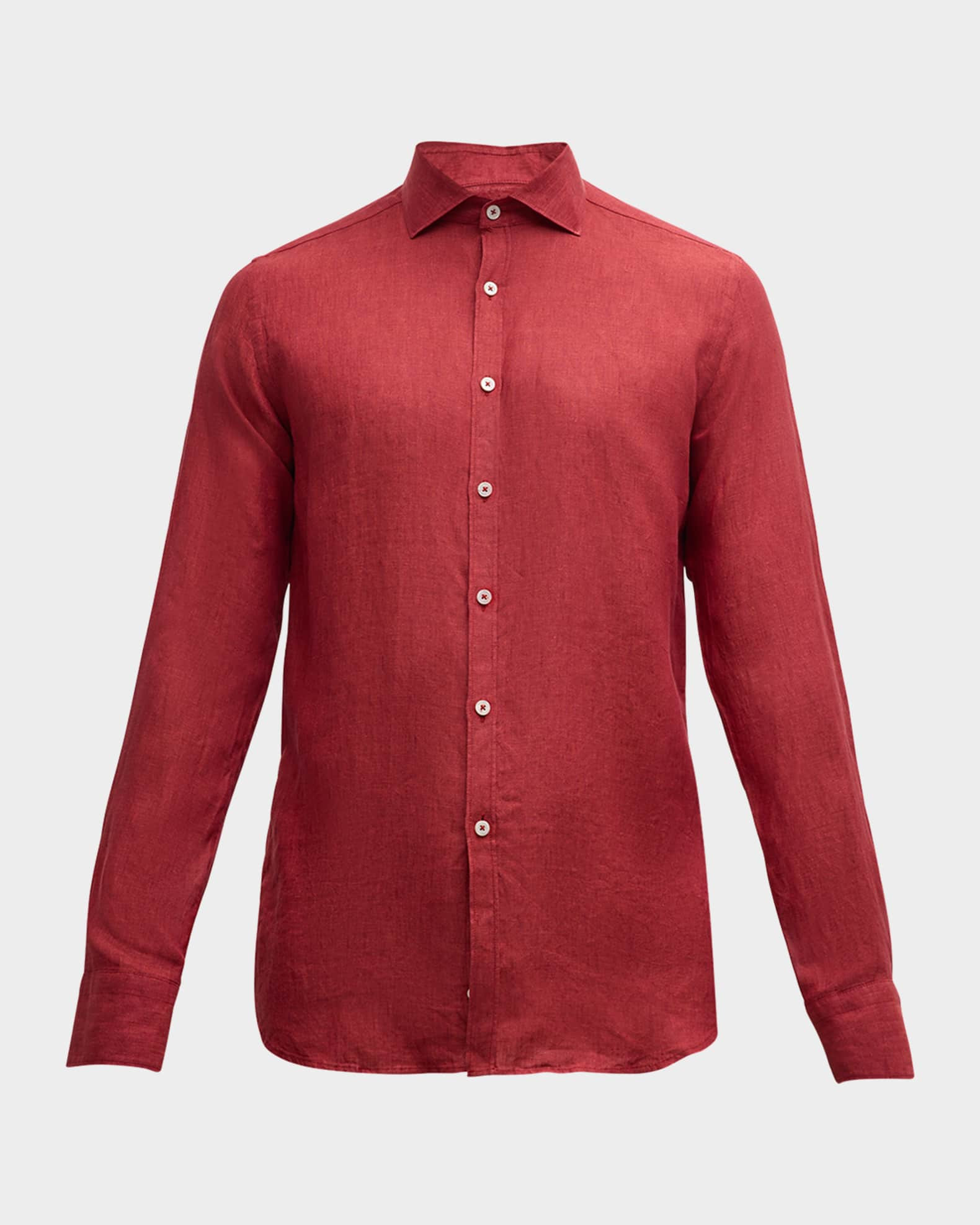 Men's Linen Casual Button-Down Shirt | Neiman Marcus