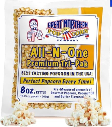 8oz Popcorn Machine Popcorn Packets - All-in-One Movie Theater Style Popcorn Kernels, Salt, and O... | Amazon (US)