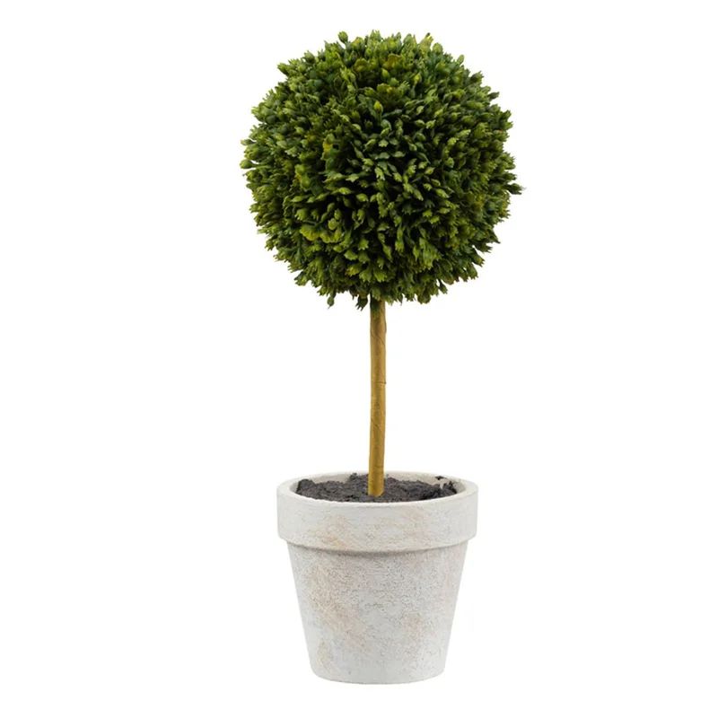 3-Piece Artificial Boxwood Topiary in Pot Set (Set of 3) | Wayfair North America
