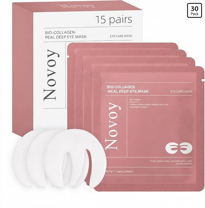 Novoy 15 Pairs Bio-Collagen Real Deep Eye Patches - 6-in-1 Retinol Overnight Eye Patches for Dark... | Amazon (US)