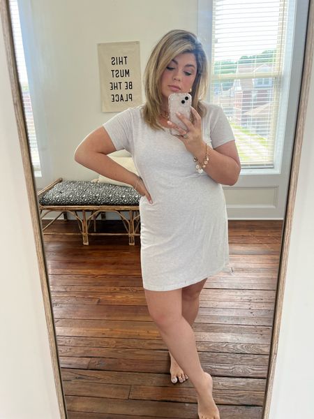 Ootd I love a t shirt dress! Add some fun jewelry and cute sandals and you have a comfy effortless fit. I got this dress at Aldi years ago but added some that are in my Amazon cart 

#LTKMidsize #LTKFindsUnder50 #LTKStyleTip