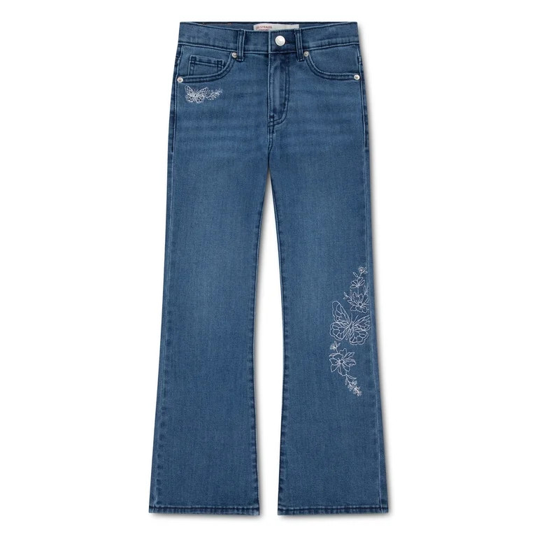 Levi Strauss Signature Girls Butterfly Embroidered Flare Jean, Size 5-18 | Walmart (US)